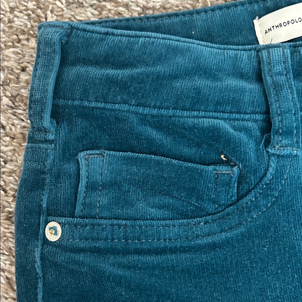 Anthropologie: Teal Corduroy Pants - Picture 5 of 6